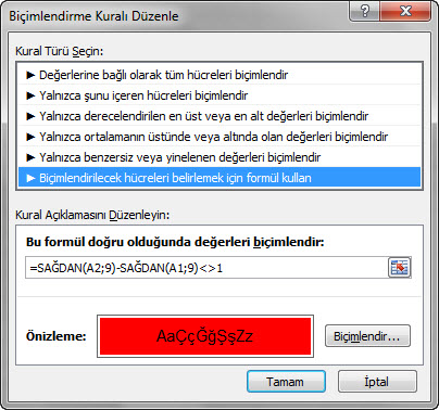 Fatura Kontrolü Formül Ekranı - Ozan Bilgisayar Ticari Yazılım Danışmanlık