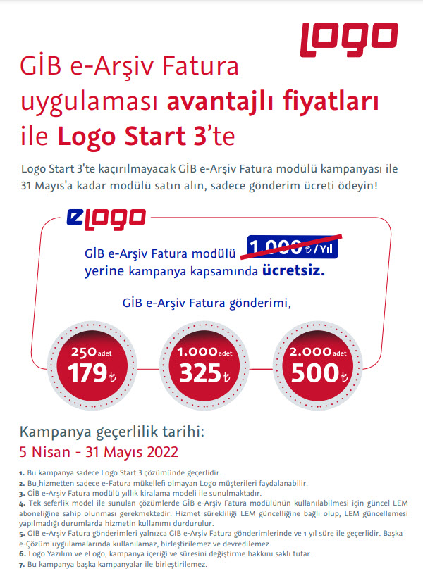 Logo Start 3 Gib e-Arşiv Fatura Kampanyası - Ozan Bilgisayar Ticari Yazılım Danışmanlık