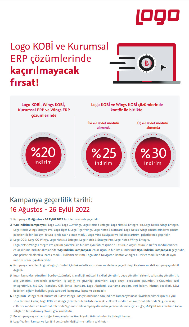 Logo Erp Yeni Müşteri Kampanyası - Ozan Bilgisayar Ticari Yazılım Danışmanlık Diyarbakır Logo Bayisi