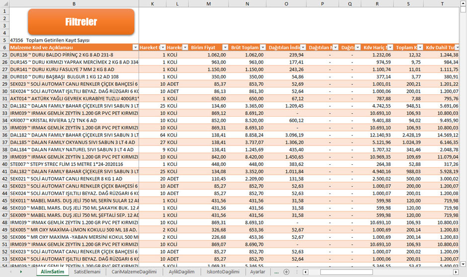 Logo Alım Satım Analizi Excel Ortamında - Ozan Bilgisayar Ticari Yazılım Danışmanlık