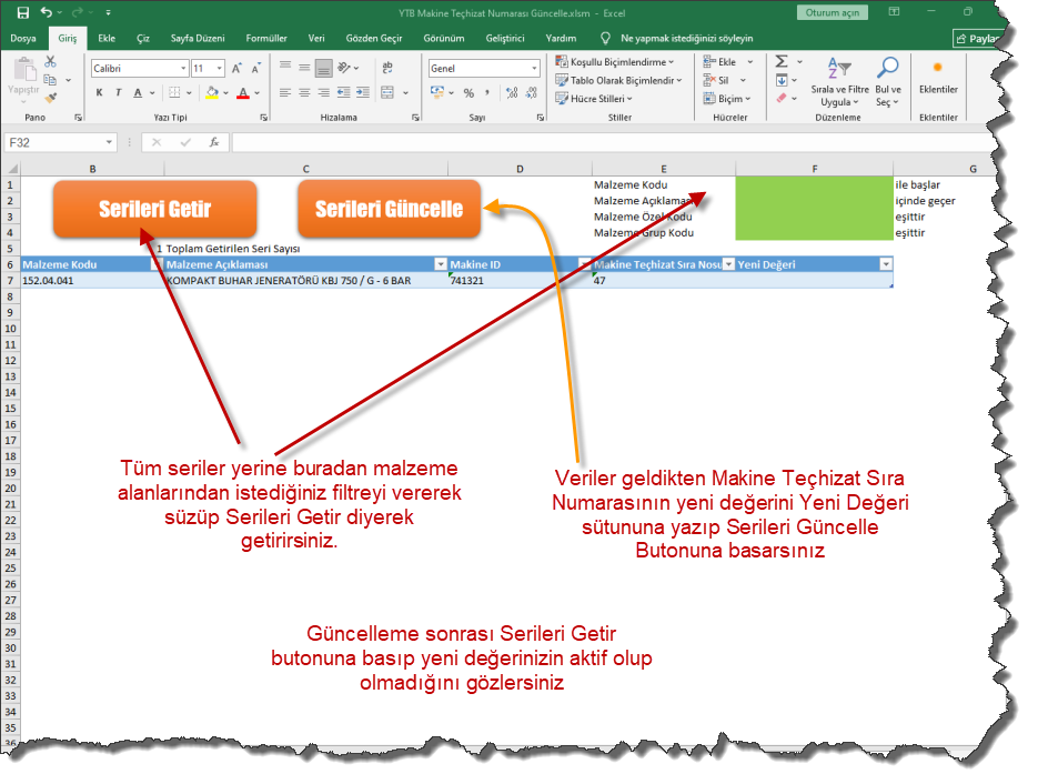 Yatırım Teşvik Belgesi Makine Teçhizat Sıra No Güncelleme Uygulaması - Ozan Bilgisayar Ticari Yazılım Danışmanlık